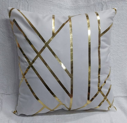 Gold printed cushion covers