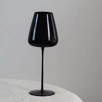 Premium quality long stem Black wine glasses.