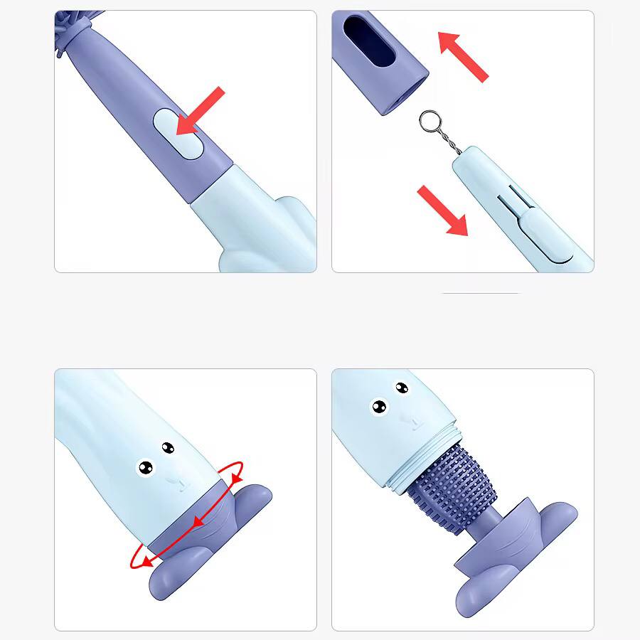 Silicone Bottle Brush 360 Degree Rotation Baby Pacifier Cup Tweezers Nipple Cleaning Brushes Set Handheld Soft Head Food Grade