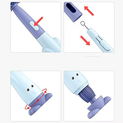 Silicone Bottle Brush 360 Degree Rotation Baby Pacifier Cup Tweezers Nipple Cleaning Brushes Set Handheld Soft Head Food Grade