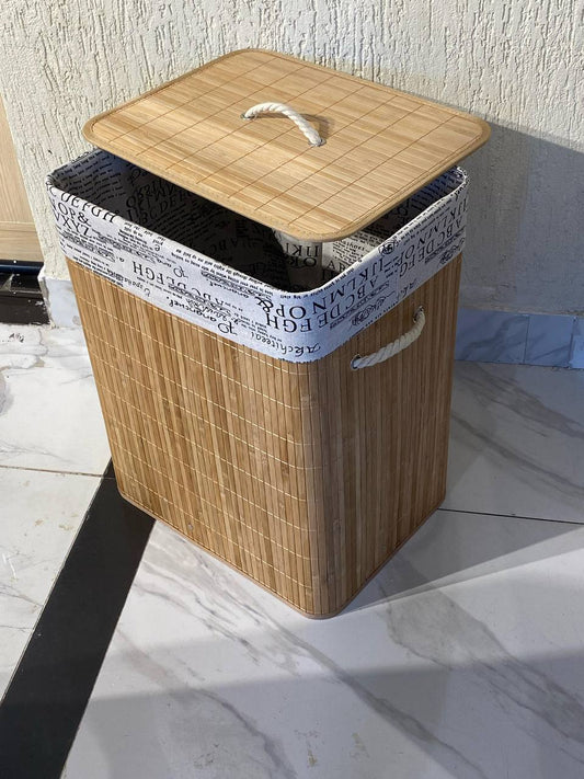 Eco-friendly Foldable bamboo laundry basket