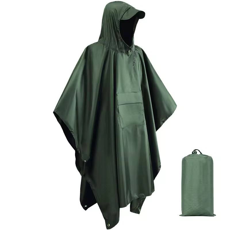 High quality unisex adult rain poncho with cap