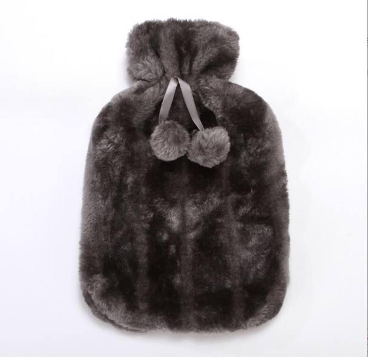 Hot Water Bottle with Faux Fur Fleece Cover