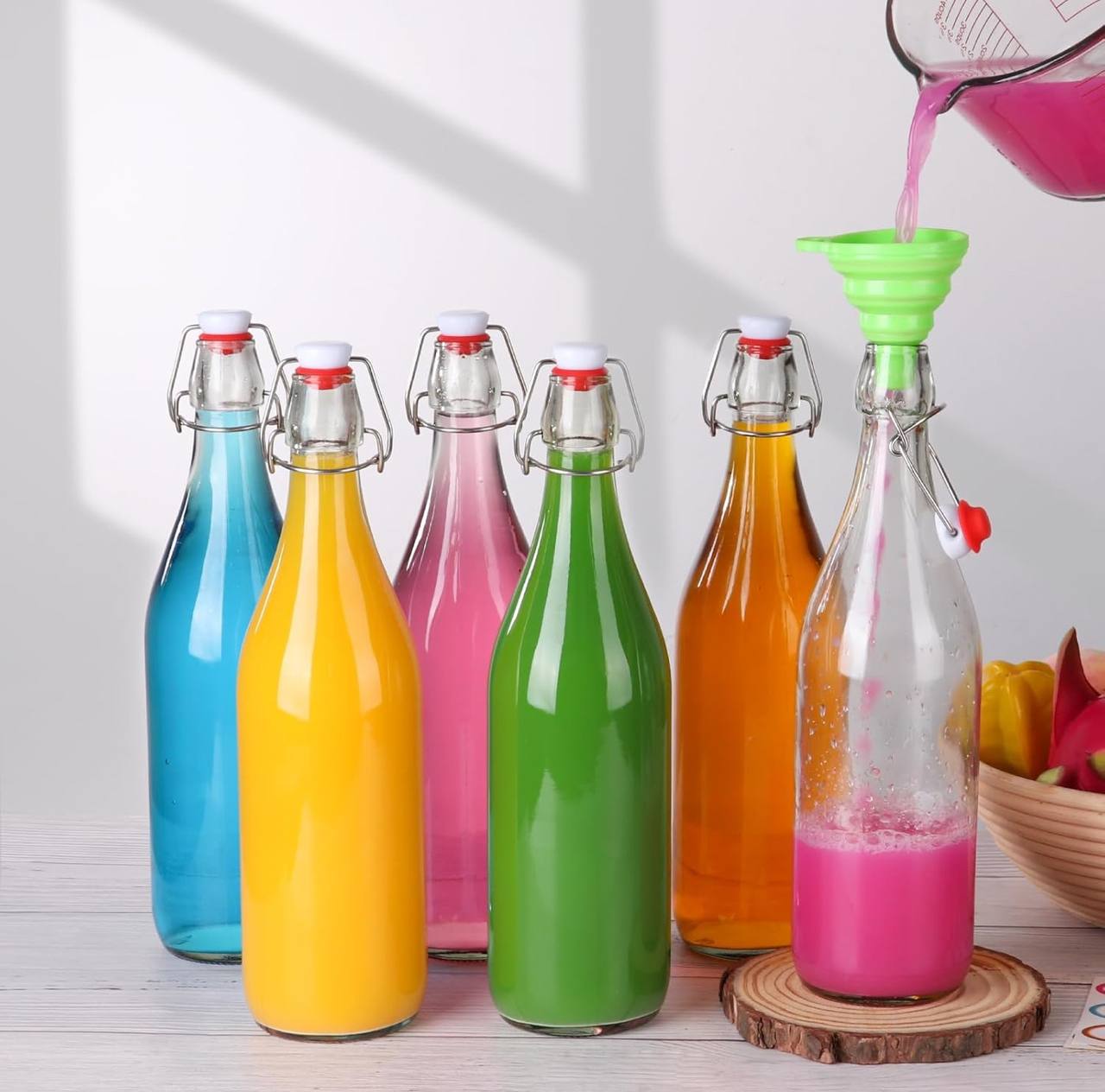 Swing top glass bottle