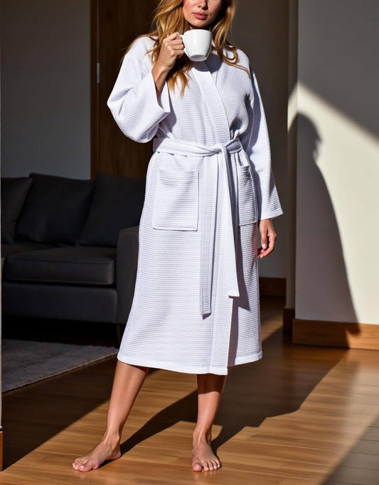 Cotton waffle bathrobes
