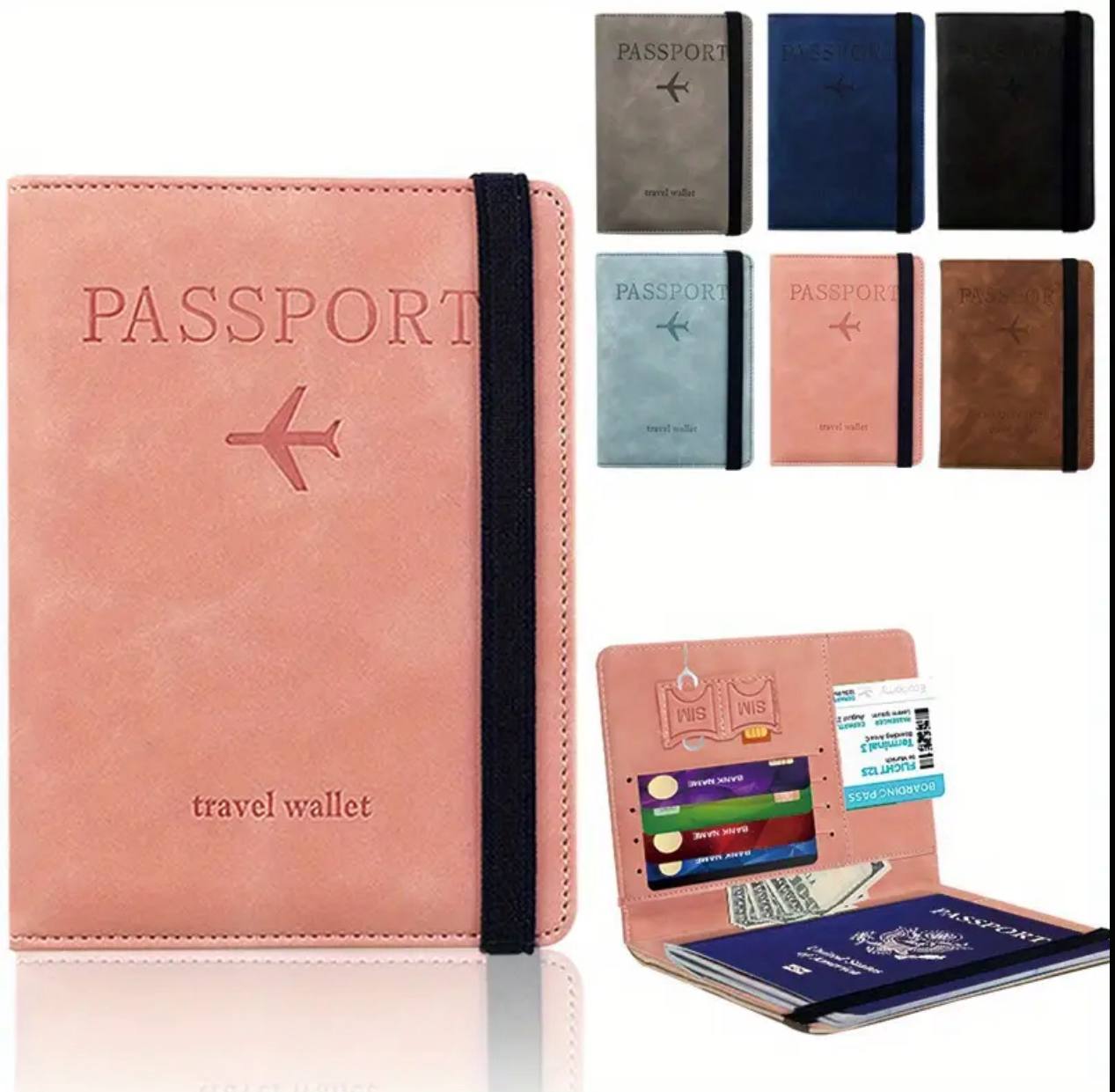 Leather passport holder wallet