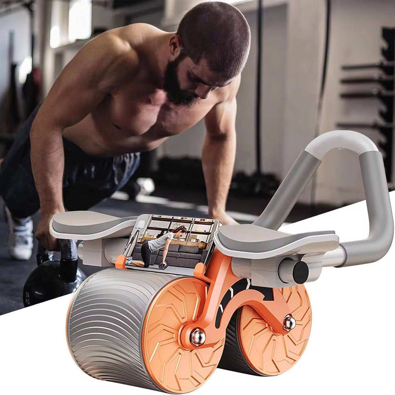 4 elbow pad automatic rebound healthy abdominal wheel