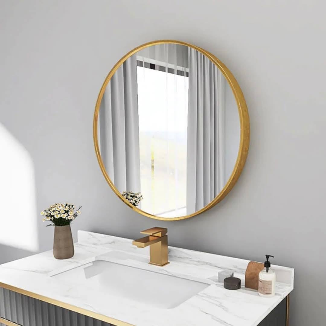 Contemporary Round Mirror For Bathroom Vanity, Entryway, Living room 
Size: 90cm