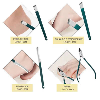 Professional manicure set with exquisite leather cover.