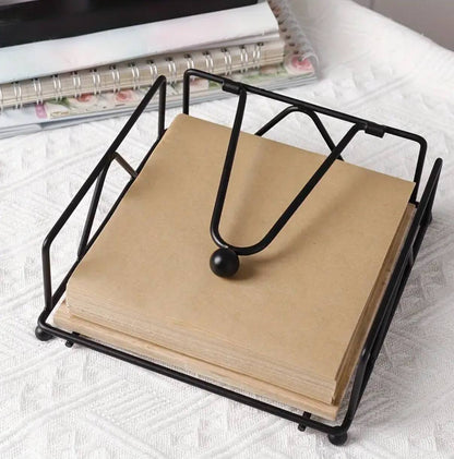 Luxury metallic serviette holder, with Bamboo place on/ napkin holder.