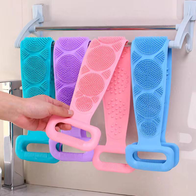 Silicone back scrub bathing brush strip