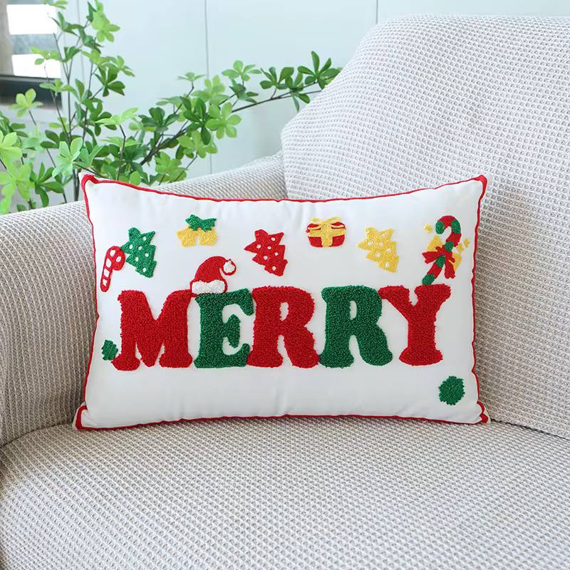 SNOWMAN EMBROIDERED CHRISTMAS QUALITY THROW PILLOW COVERS/CASEs