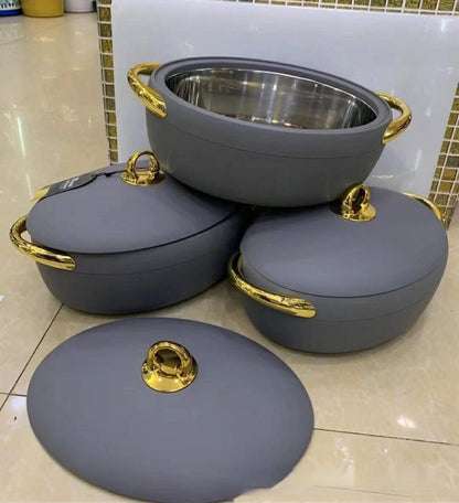 LUXURIOUS  insulated hotpots set OVAL