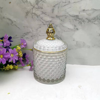 Glass white sugar dish