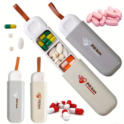 Portable 3 Grid Mini Pill Box With A Loop