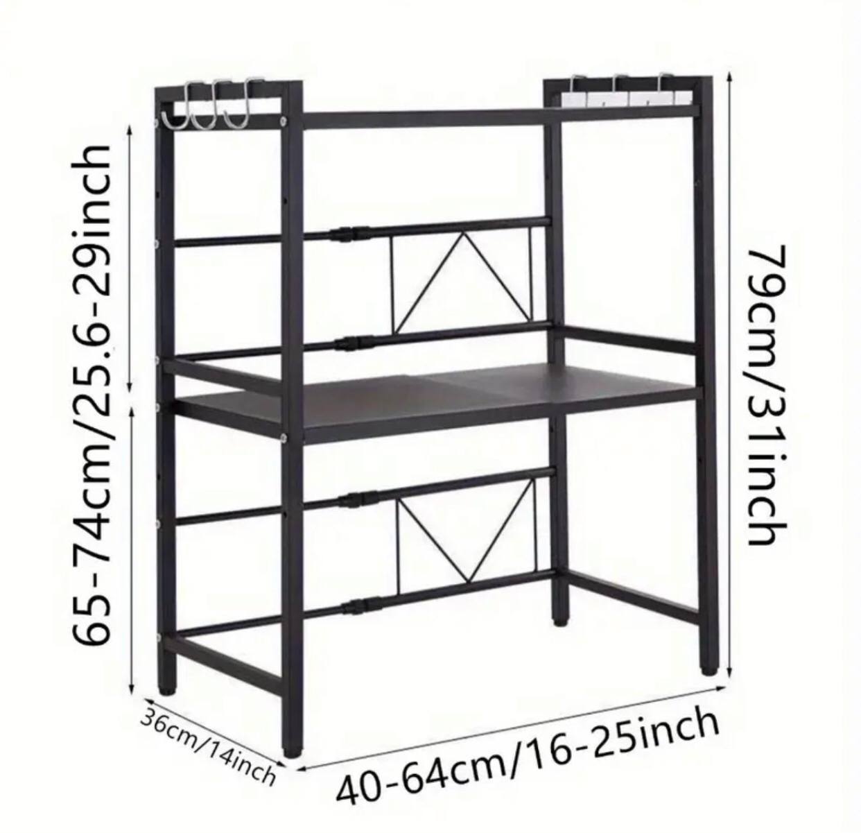 Double layer Heavy-duty Adjustable Microwave Stand
