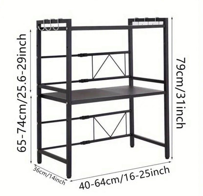 Double layer Heavy-duty Adjustable Microwave Stand