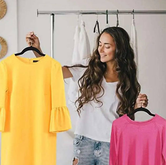 10pc Premium velvet non-slip hangers Silver