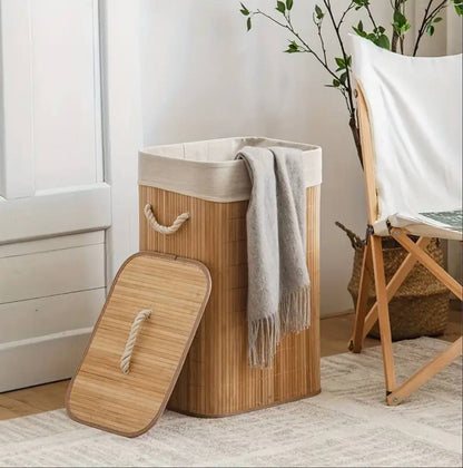 Foldable Bamboo wooden basket
