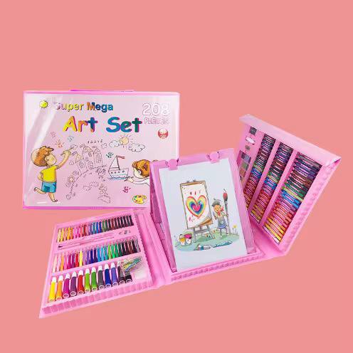 208 PC ART DRAWING/PAINTING SET WITH DRAWING BOARD