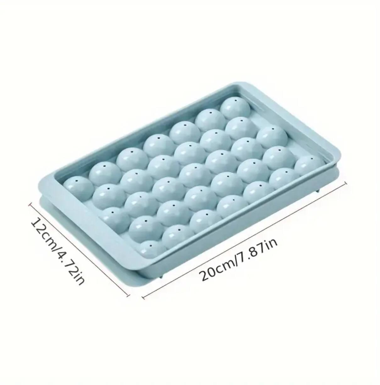 33 grid mini round ice cube tray mold with lid