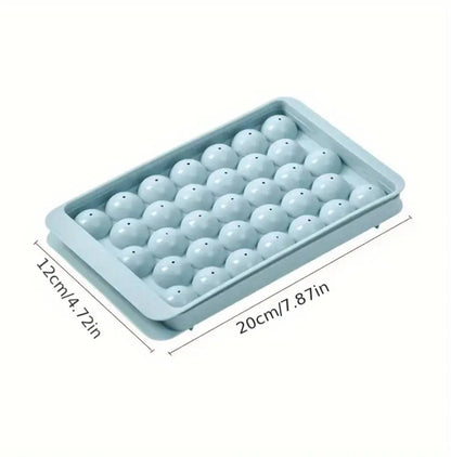 33 grid mini round ice cube tray mold with lid