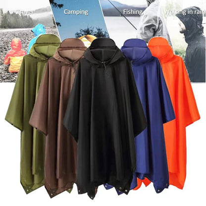 High quality unisex adult rain poncho with cap