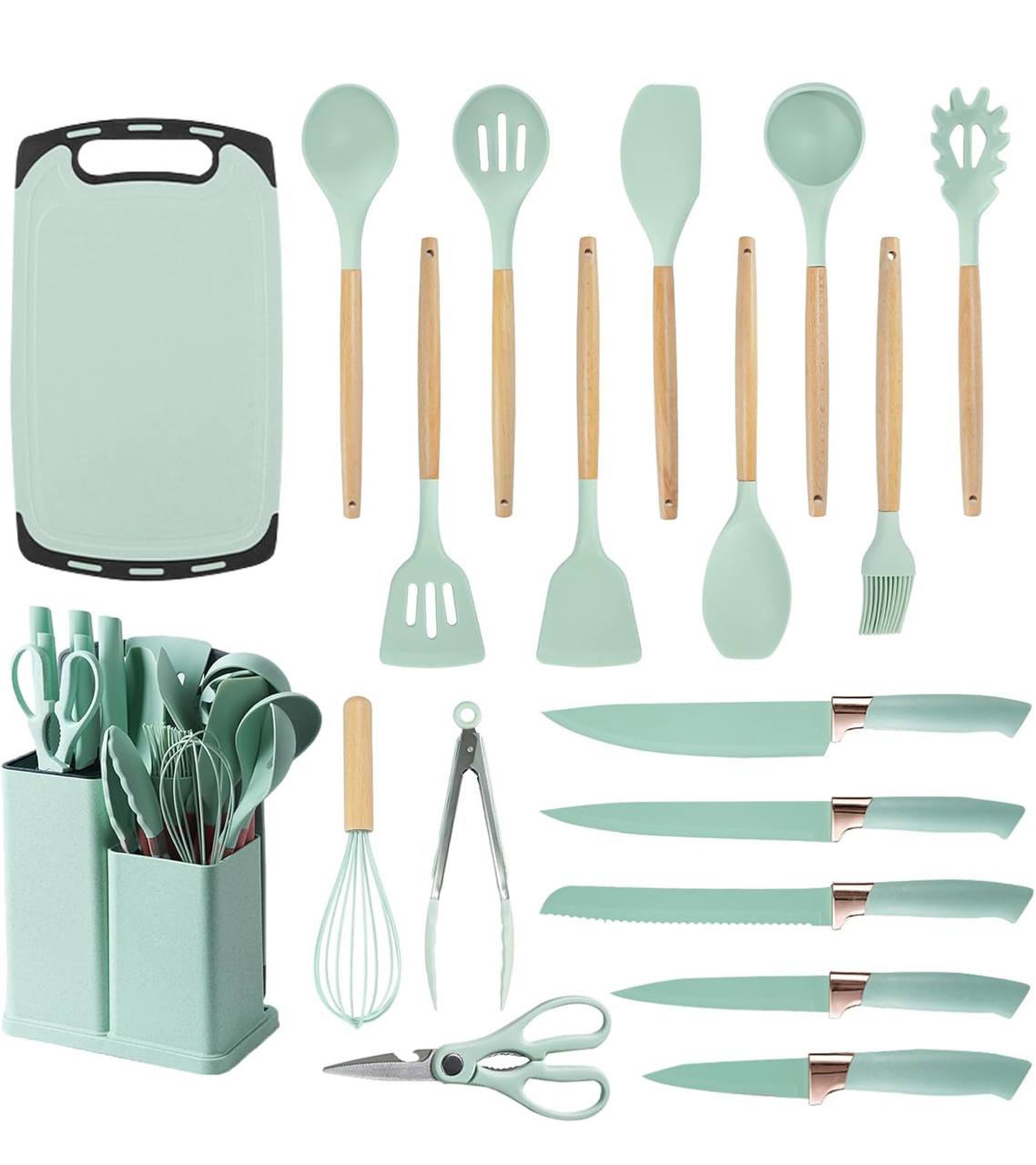 19 in 1Heat resistance silicone spoon set