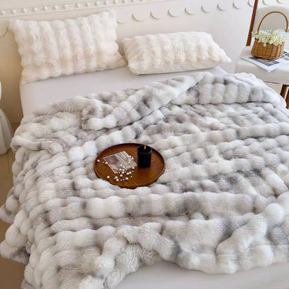 Dyed Soft Bubble Winter Throw Blanket Plain