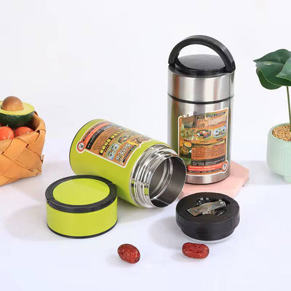 800ml vacuum stainless food flask with a foldable spoon