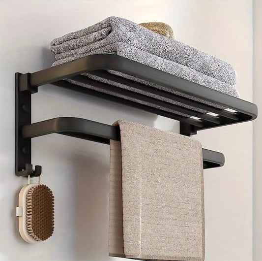 Bathroom wall mounted towel rack