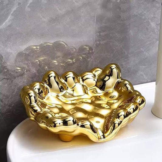 Quick Drain Golden/Silver Color Soap Dish