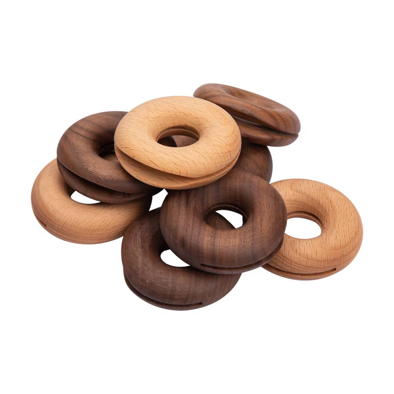 Wooden Food Sealing Clip Donut Sets