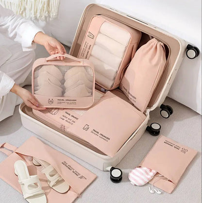 High quality 6 pcs set stylish luggage travel storage bag