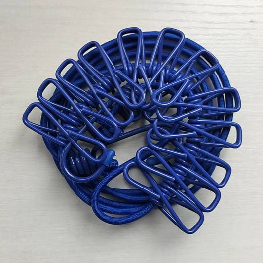 1.8M Outdoor Windproof Clothesline 10 Colors Portable Travel Stretchy Elastic Clothesline with Clamp Clips Hooks Outdoor Tools
