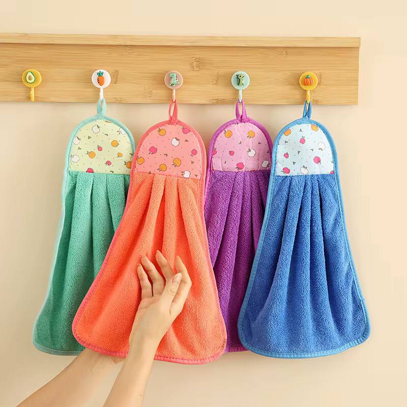 Super absorbent coral fleece kitchen towels