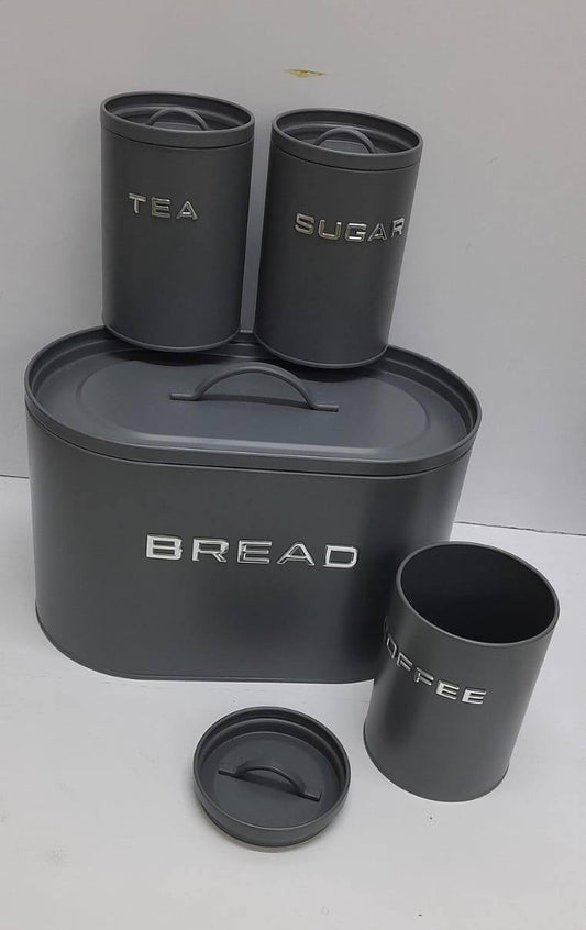 Unique and elegant bread storage bin with 3pcs canisters