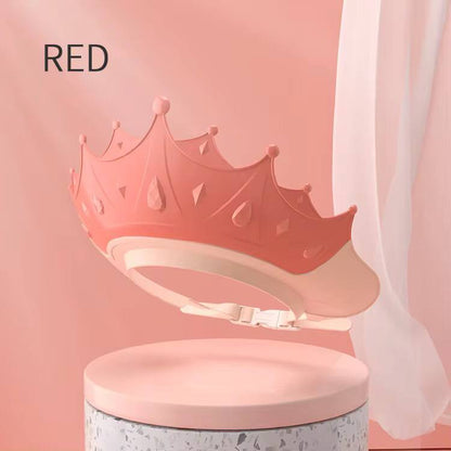 Adjustable Baby Shower Shampoo Cap Crown Shape Wash Hair Shield