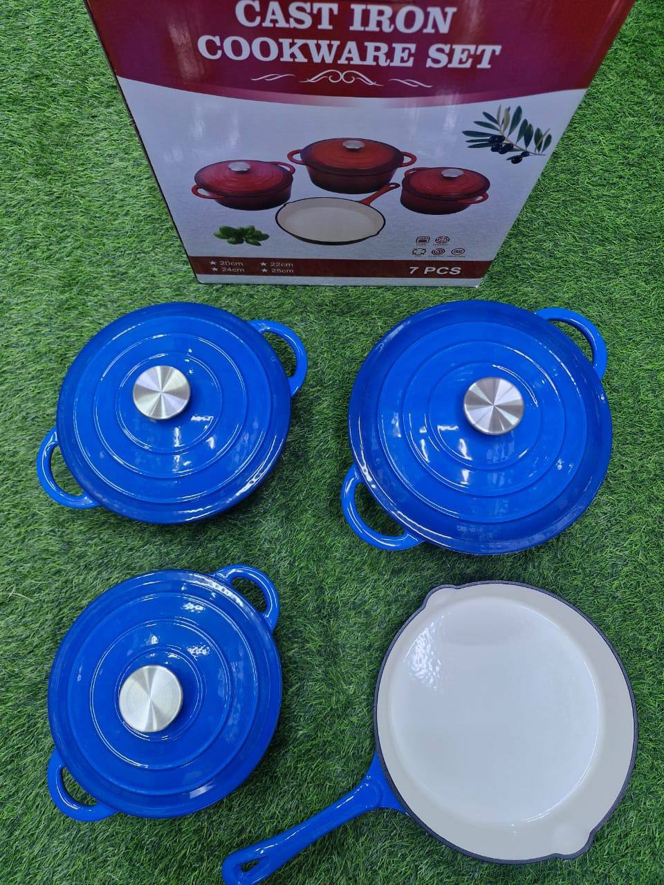 7pcs Enamel Cast iron cooking pots