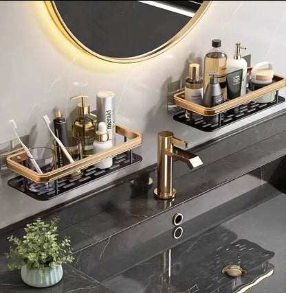 2pcs Luxury wall mounted bathroom shelf