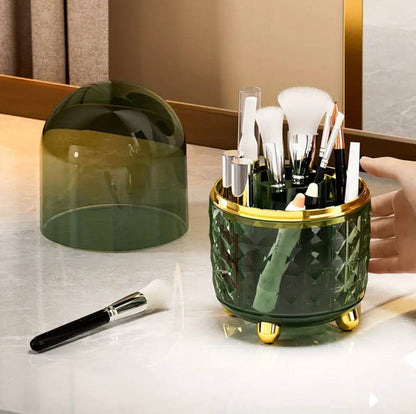 Luxury 360° rotating makeup brushes holder