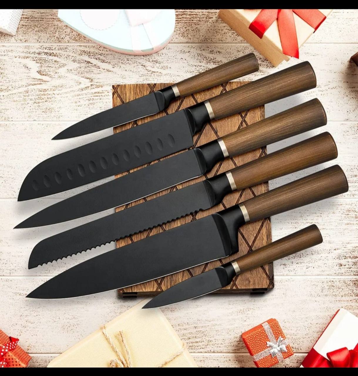 7pcs Set High quality Stainless Steel Knife Set with Hallow handle.