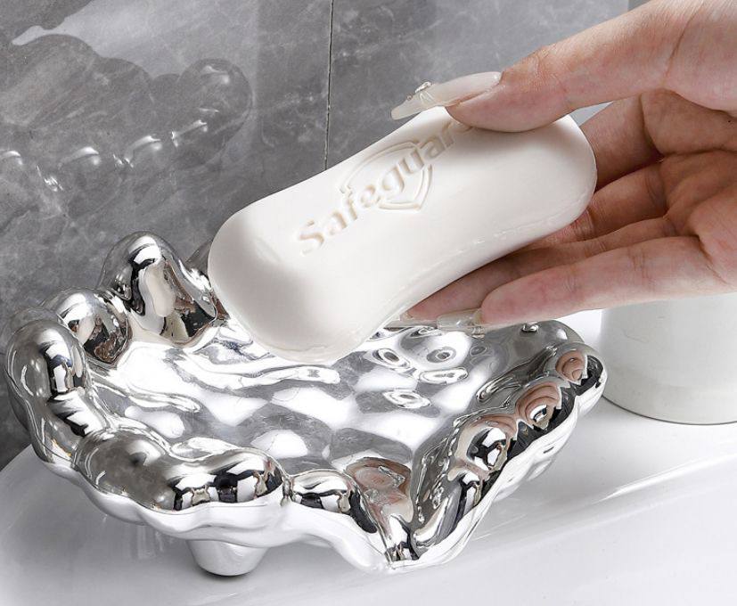 Quick Drain Golden/Silver Color Soap Dish