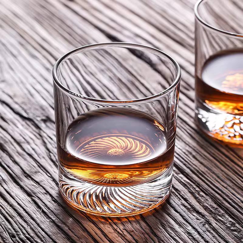Threaded Heavy Base Crystal whiskey Glass 6pc