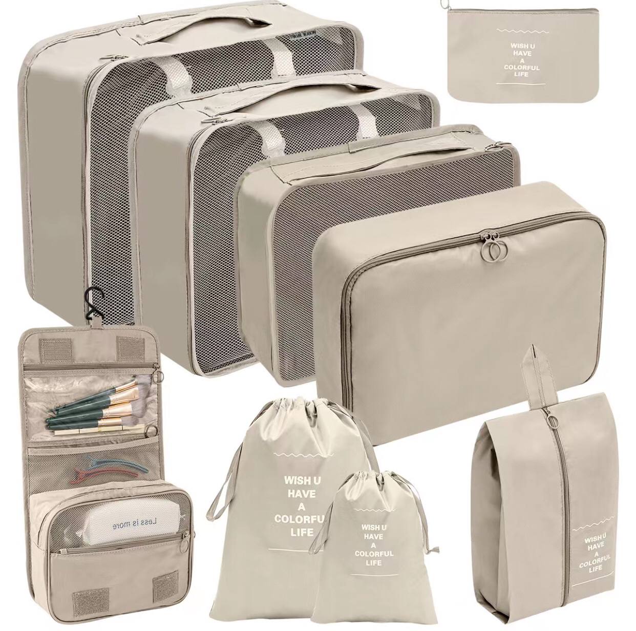 9pcs Luggage Travel Organizers For Suitcase