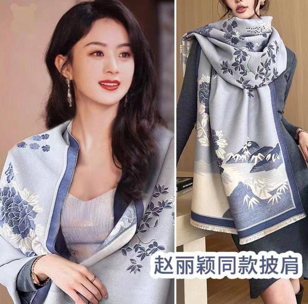 Luxury Floral Print Scarf for Women