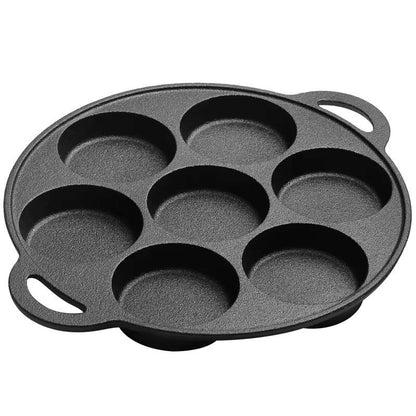 High quality die-cast non-stick induction Heavy gauge 7pc cupcake / 7 slot pancake baking pan