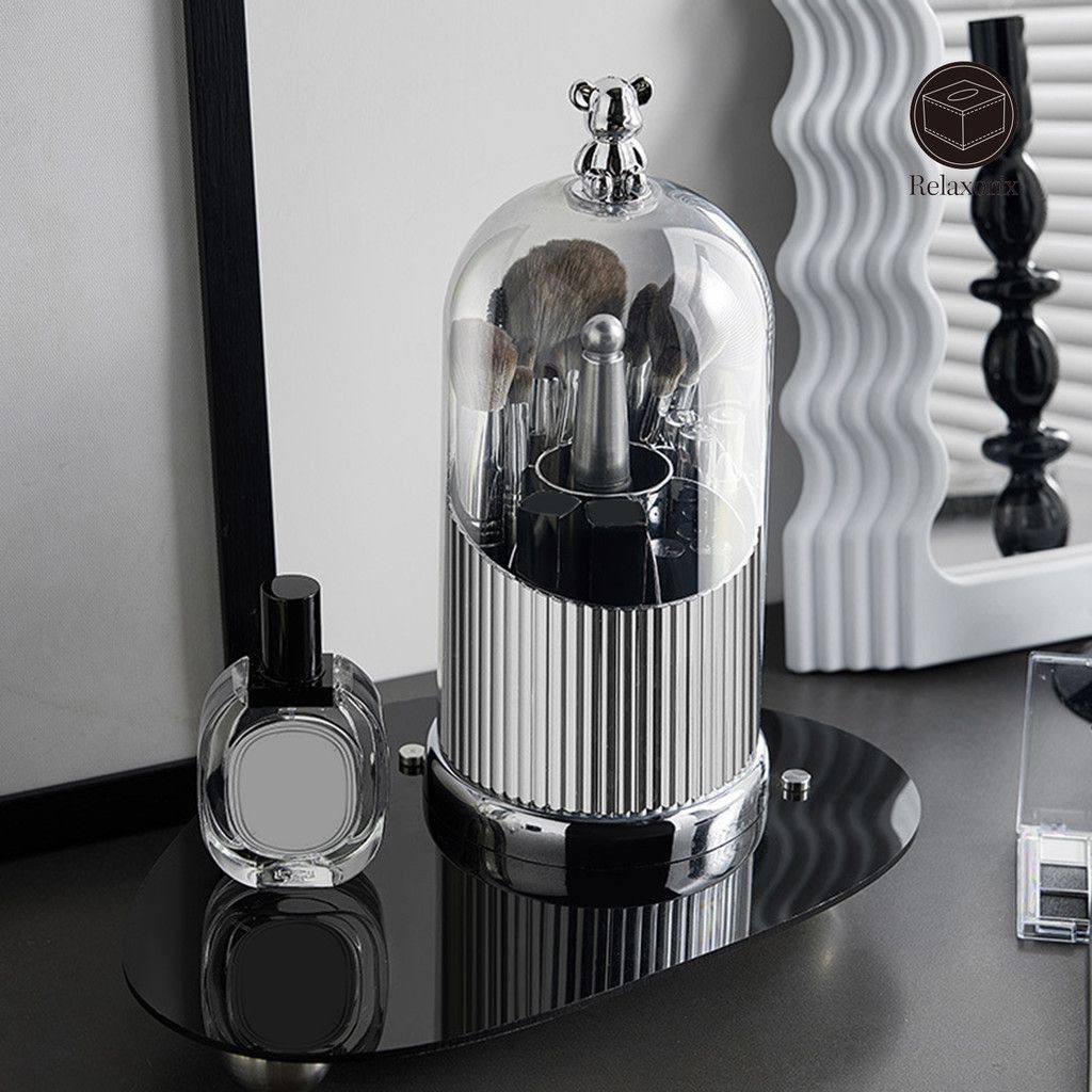 Desktop Makeup Brush Storage Bucket Cup Holder with Lid