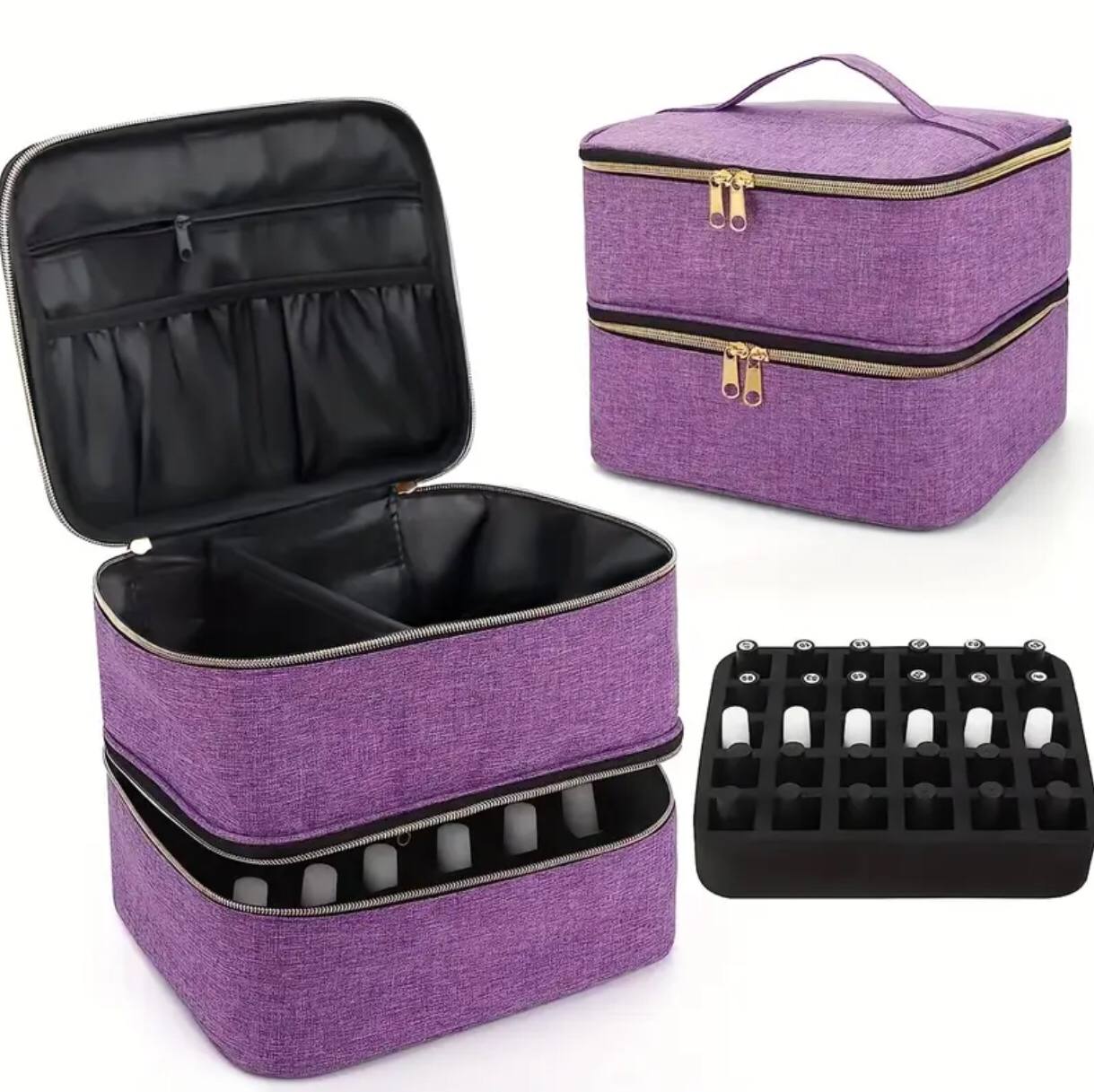 Nail polish travel organizer storage case
