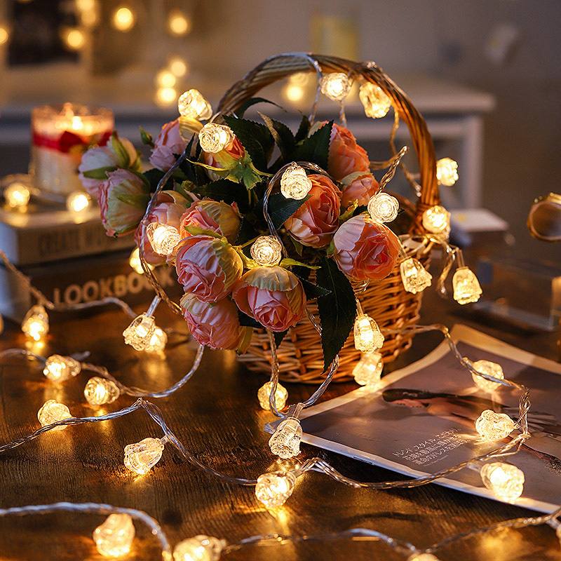 10 METERS Christmas Flower Shaped LED LIGHTS FAIRY WITH REMOTE